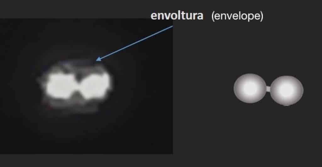 The object appears to be two disks of light connecting at the middle. Image credit: CFEAA.