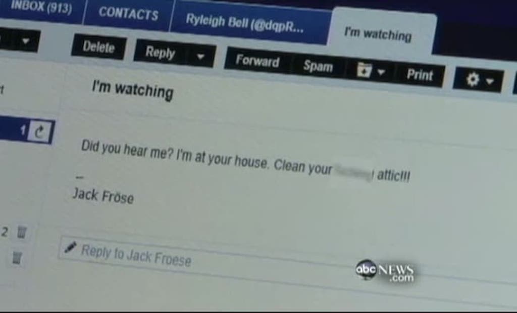 Tim Art displays Froese’s email. ABC video image capture.