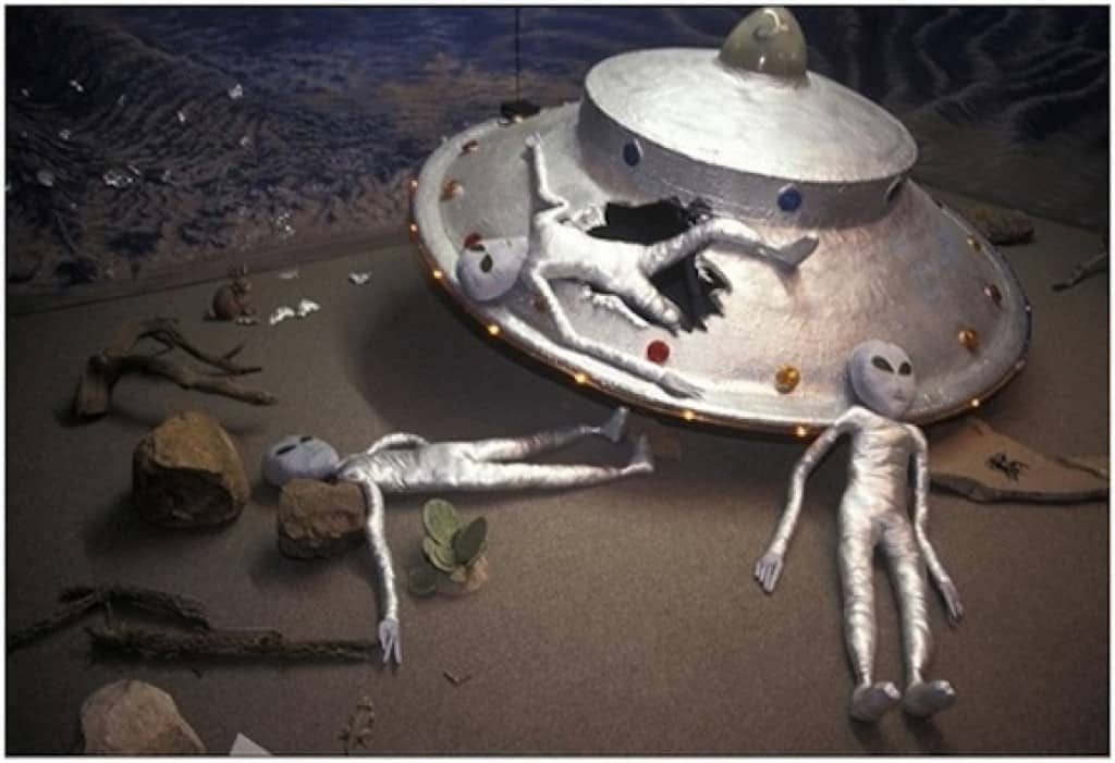 Add pointy ears, and these metallic men fit the description of the Hopkinsville Goblins